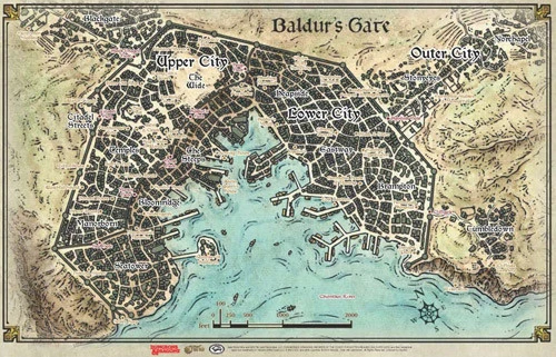 D&D 5E RPG: Baldur's Gate Descent Into Avernus - Baldur's Gate Map 1 D&D 5E RPG: Baldur's Gate Descent Into Avernus - Baldur's Gate Map