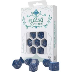 Elvish Dice Set: Cobalt & Silver (7) (Preorder)