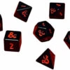 Ultra Pro D&D Heavy Metal Dice Set: Black W/ Red (7) (Last Chance)