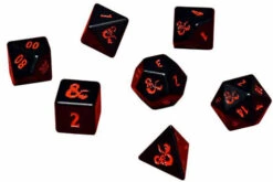 Ultra Pro D&D Heavy Metal Dice Set: Black W/ Red (7) (Last Chance)