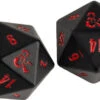 Ultra Pro D&D Heavy Metal D20 Set: Black W/ Red (2)
