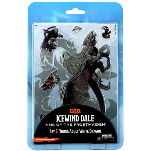 D&D Acrylic 2D Minis: Icewind Dale Set 3 - Young Adult White Dragon 1 D&D Acrylic 2D Minis: Icewind Dale Set 3 - Young Adult White Dragon